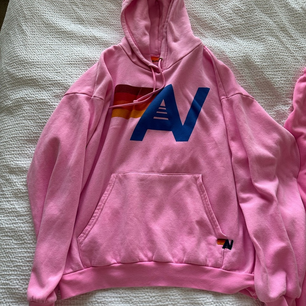 ⭐️SOLD⭐️ Aviator Nation Barbie Pink Sweatpants Sweatshirt Set